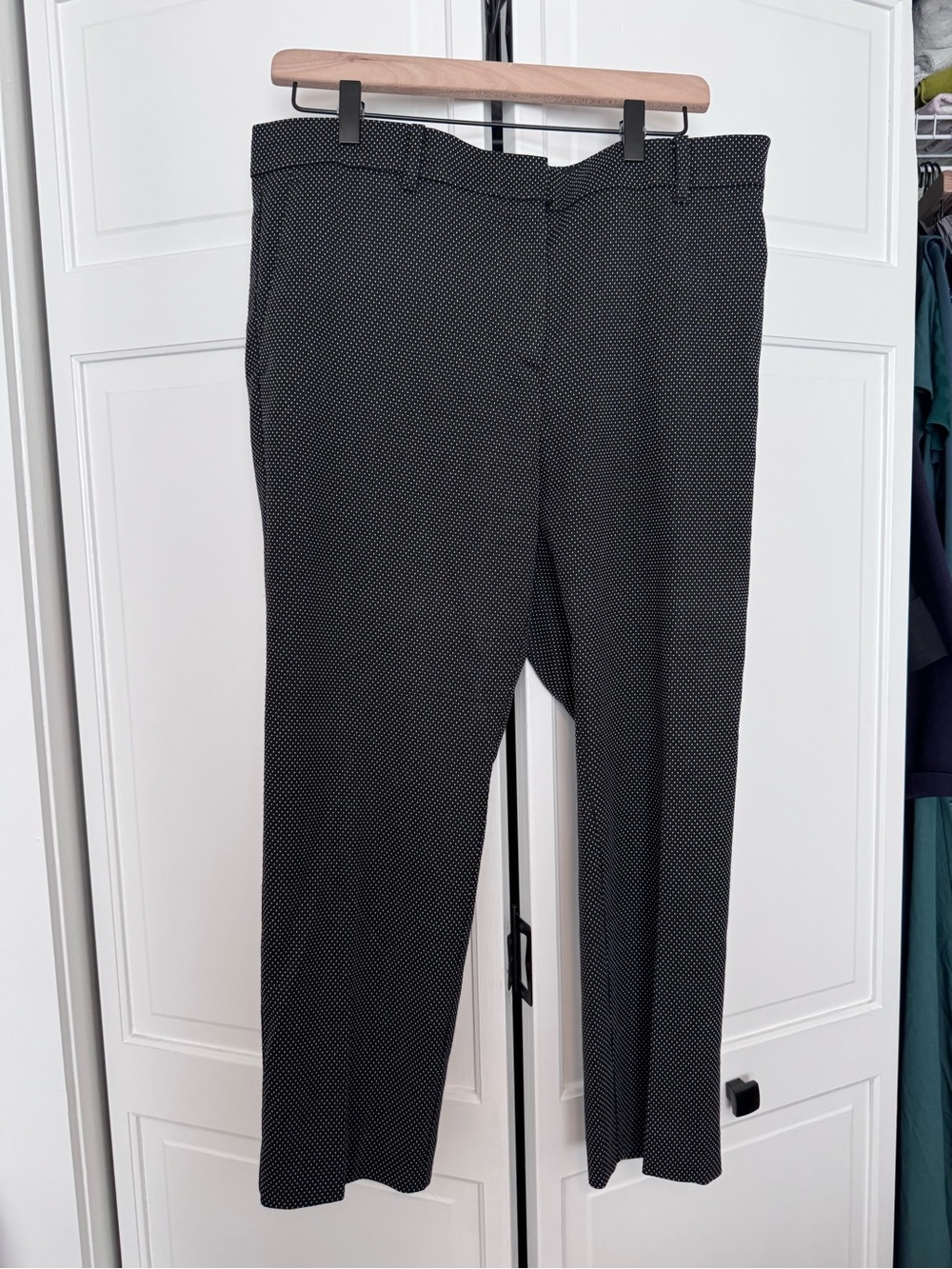 Ann Taylor Black Microdot Ankle Pants